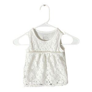 Healthtex Toddler Girls 4T White Lace Sleeveless Tank Top
